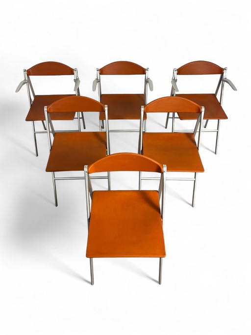 Ensemble de six chaises pliantes Donald, Studio Cerri & Associati, Fauteuil Frau