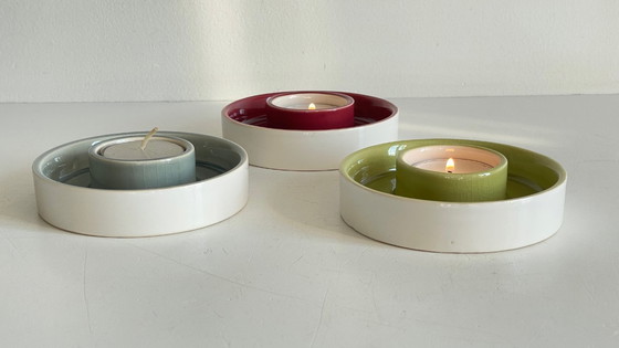 Image 1 of CANDLESTICKS Tealight Holder Crackled Ceramic