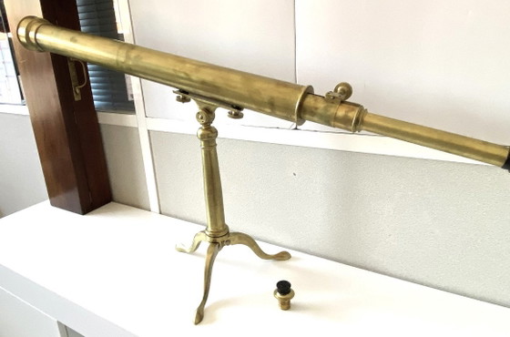 Ancienne Lunette Astronomique Télescope Longue-Vue Fin 1800 France Céleste – Sculptures, Brass (photo 10 of 19)
