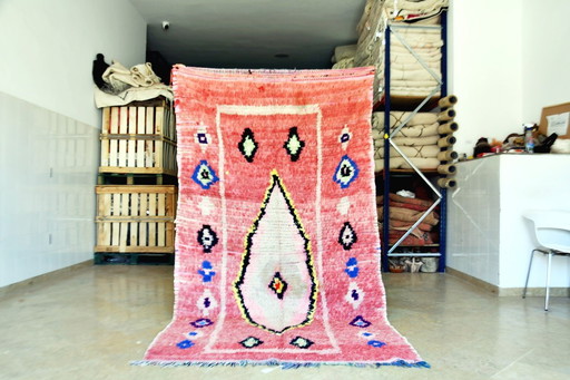 Roze vintage Marokkaans Boujaad vloerkleed 266 x 150 cm