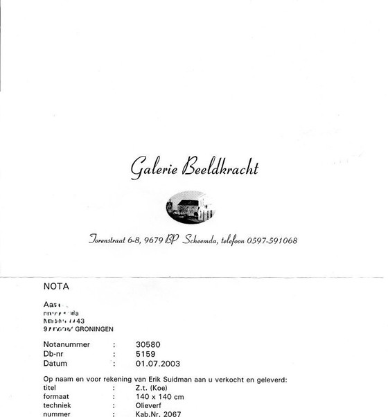 Image 1 of Cuadro 'Vaca' - Erik Suidman