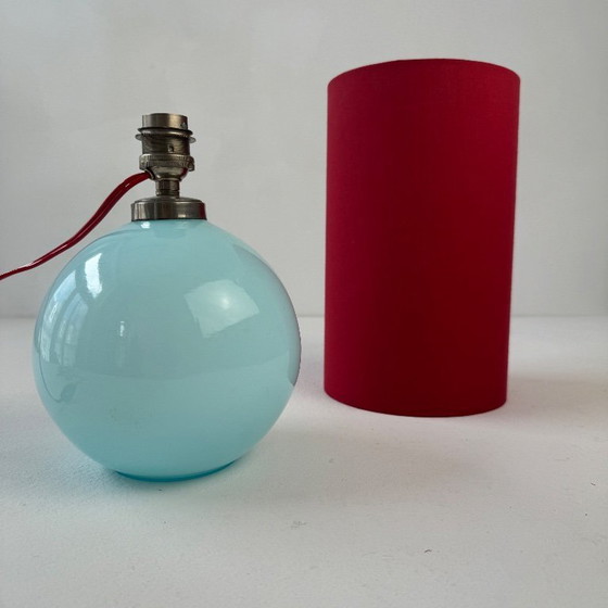 Image 1 of VINTAGE BLUE OPALINE LAMP