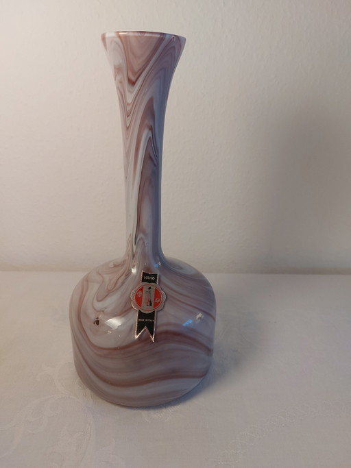 Opaline Florence, Vetreria artigiana Empoli, 1970s glass vase