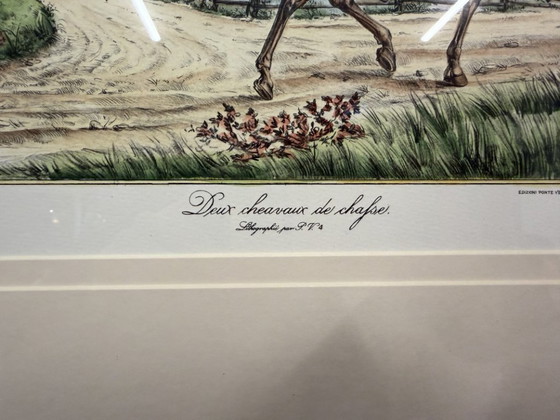 Antiguo grabado inglés Jinete en marco de nogal – Arte, Vidrio, Papel (photo 4 of 5)