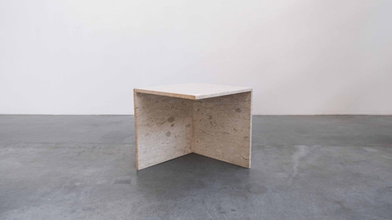 Table d'appoint et table basse vintage "TRAVERT" en travertin, années 70 – Tables basses (photo 2 of 10)