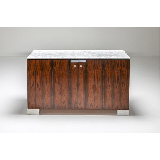 Image 1 of Vintage Carrara Marble and Rosewood Cabinet by De Coene - 1960s