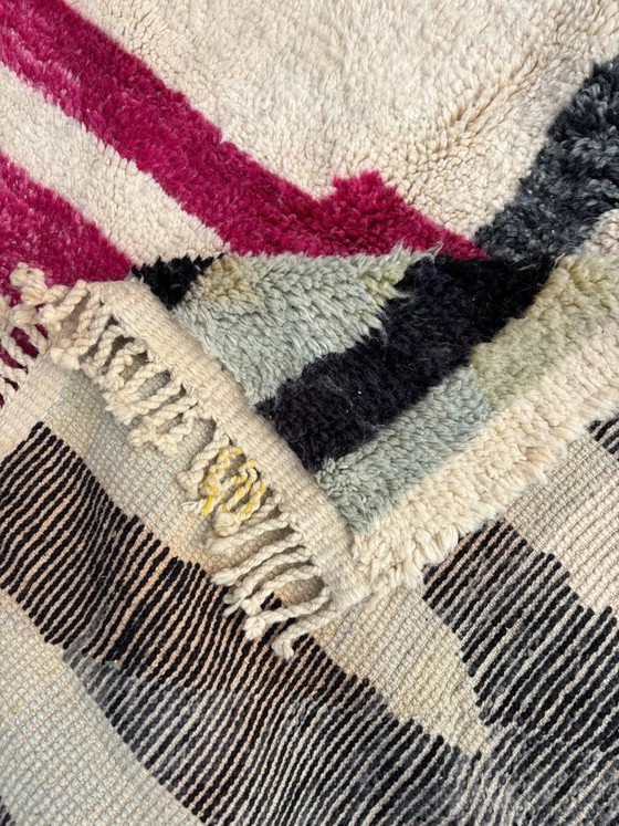 Image 1 of TAPIS MAROCAIN BERBERE 200x260 cm , Tapis coloré Beni Ourain, Tapis en laine fait main, Tapis shaggy, Tapis berbère décoratif, T