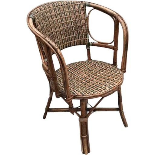 Vintage bamboe kinderfauteuil 1930
