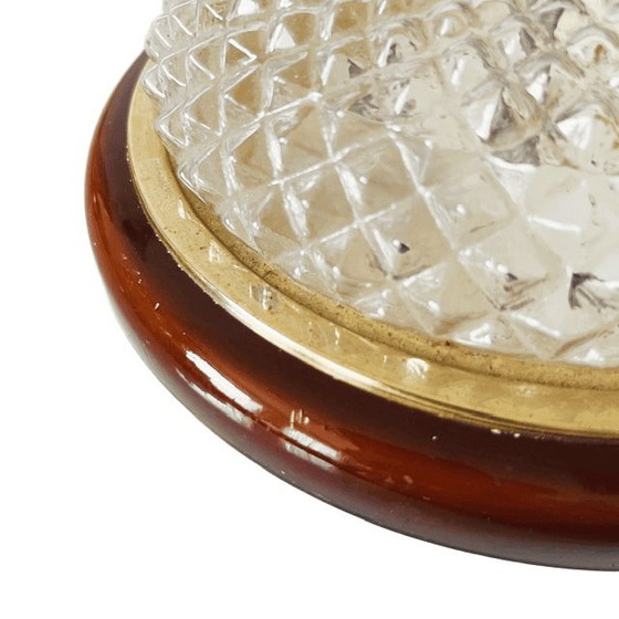 Vintage Kleine Glazen Plafonnière Goud Hollywood Regency 1960's – Plafondlampen, Brass (photo 9 of 10)