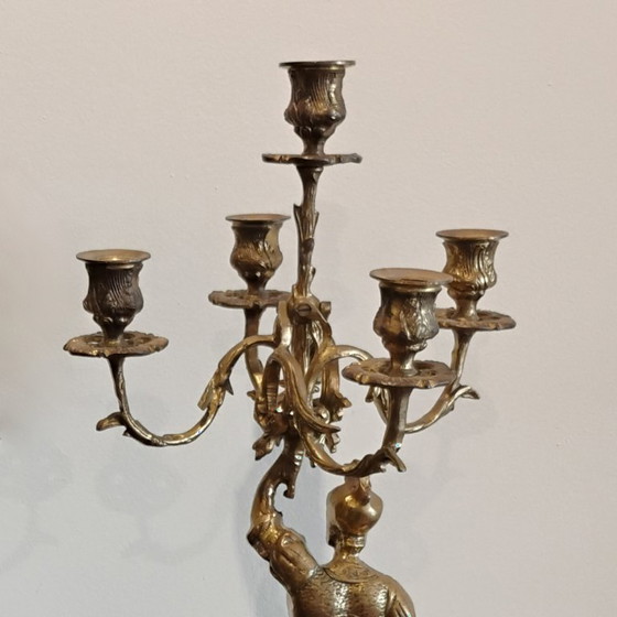 Image 1 of Paar Kandelaber mit Ritterfiguren