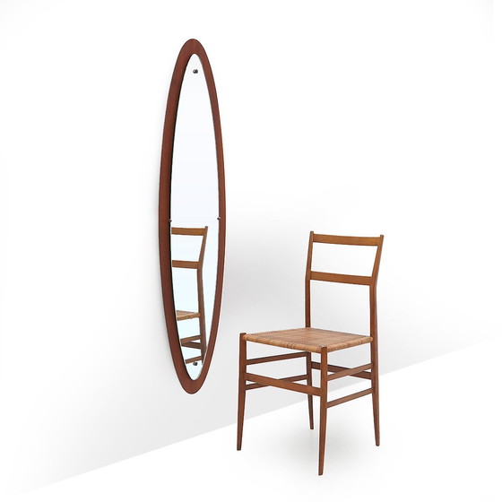 Image 1 of Oval teak wall mirror, 1960s