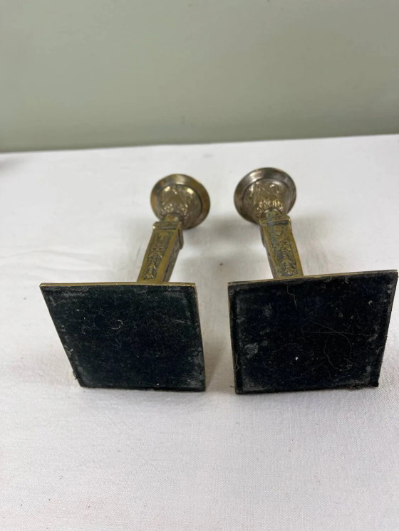 Coppia di candelieri – Portacandele, Brass, Art Deco (photo 5 of 6)