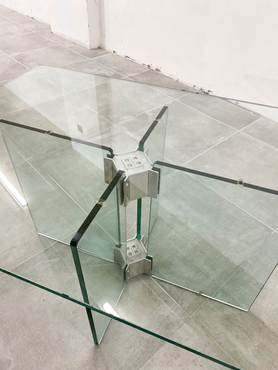 Image 1 of Vintage glazen salontafel toegeschreven aan Peter Ghyczy, 1970