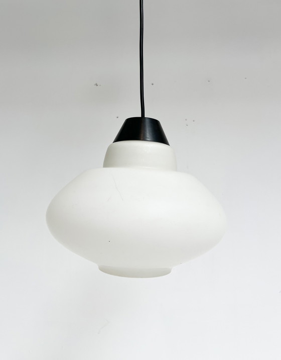 Image 1 of Round Opal Glass Ceiling Lamp by Philips, 1950's