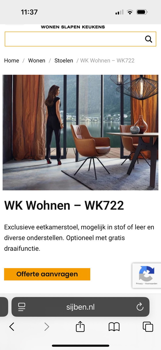 Image 1 of Esszimmerstuhl cognac Leder/Drehung WK722