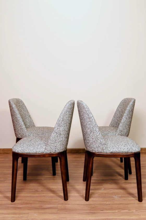 Image 1 of Ensemble de 6 chaises de salle à manger scandinaves, granola et sucre brun