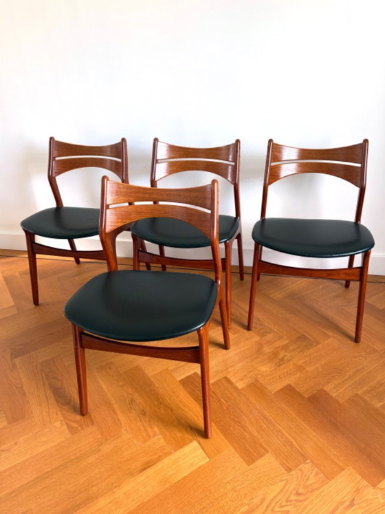 Magnificent set of 4 Danish Erik Buck model 301 chairs – Christiansen Mobelfabrik, Dining chairs, Wood (photo 5 of 19)