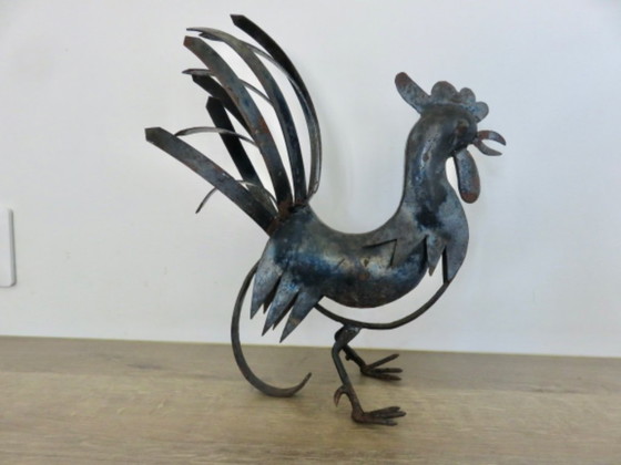 Image 1 of Scultura in metallo "Il Gallo" nello stile di Jean Touret e Michel Anasse, circa 1960.
