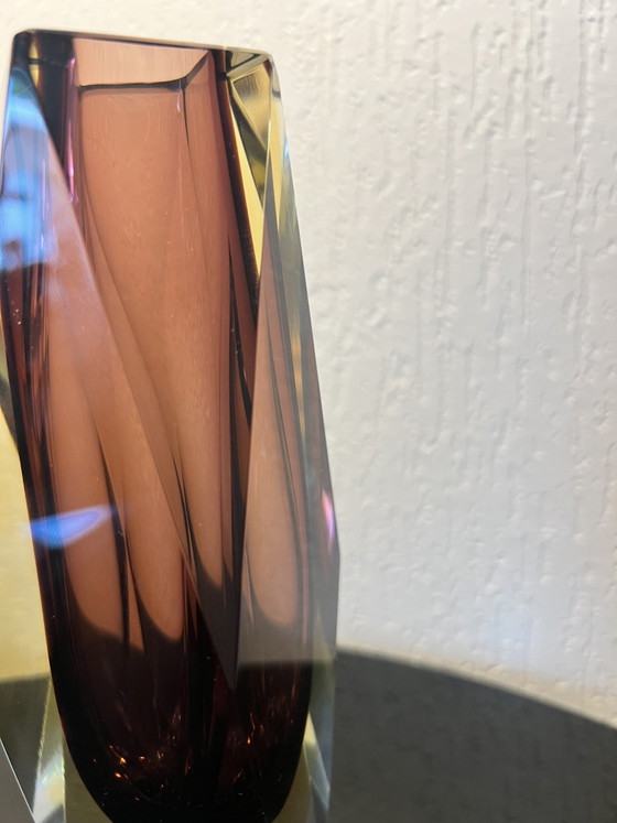 Mid-Century Murano faceted Sommerso glass vase (Luigi Mandruzzato) (photo 12 of 12)