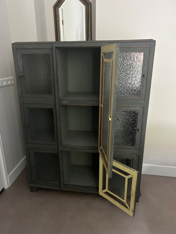 Image 1 of Vintage brocante design kast grijs - 