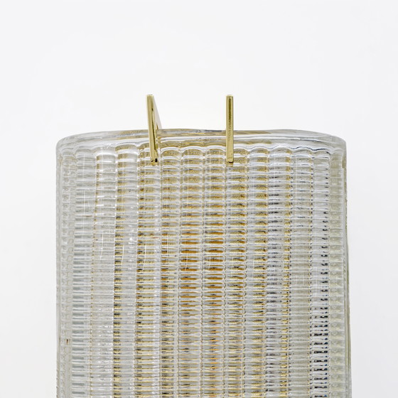 Image 1 of Coppia di applique da parete moderne in ottone italiano e vetro di Murano testurizzato