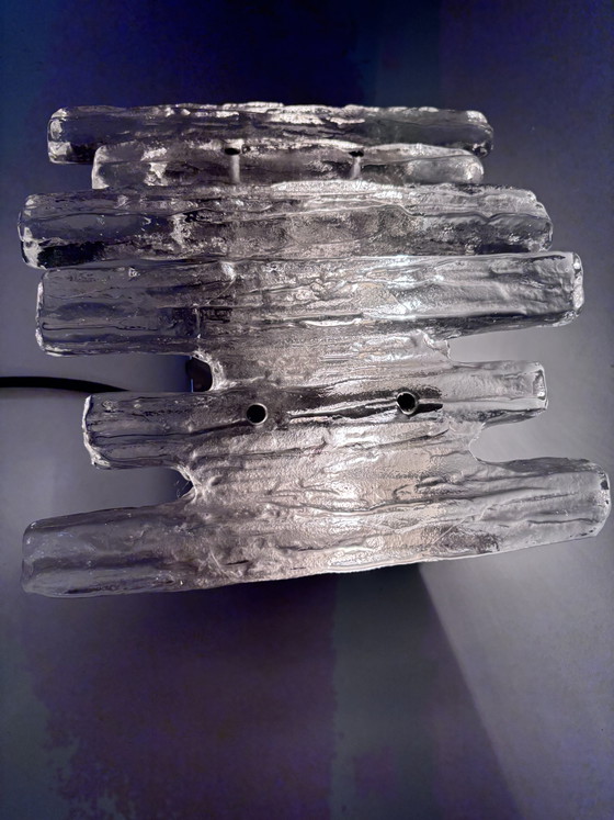 Brutalist Kalmar ‘Ice Block’ Wall Lamp Design Classic – Wall lights, Glass, Metal (photo 11 of 12)