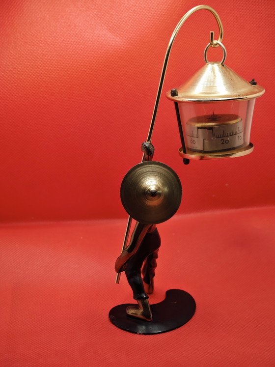 Termometro vintage in stile Rohac/Bosse a forma di statuetta. – Sculture, Brass (photo 7 of 15)