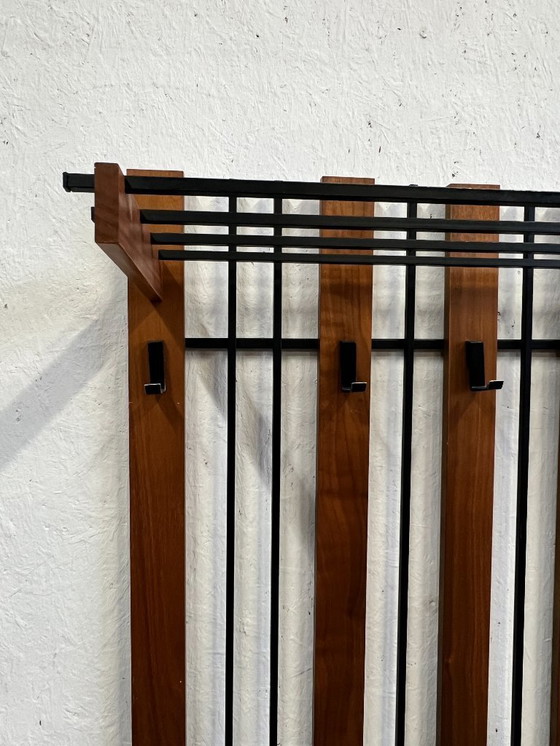 Image 1 of Vintage Wand Kapstok, Teak En Metaal, Duitsland 1960/1970's
