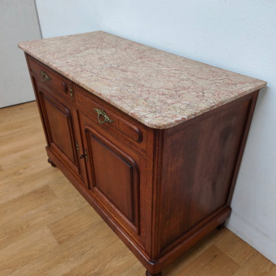 Image 1 of Comò antico d'epoca, cassettiera, mobili da bagno con piano in marmo.