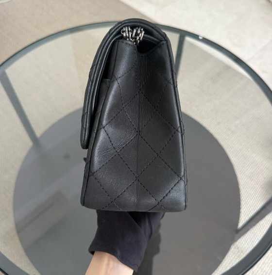 Image 1 of Chanel 2.55 Reissue 227 Large - Cannage Calfskin Black Ruthenium Silver Hardware Series 14