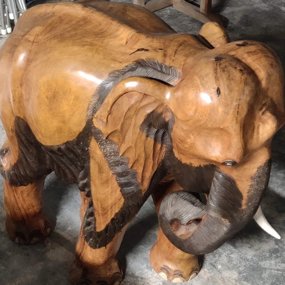 Image 1 of Escultura de madera "elefante"