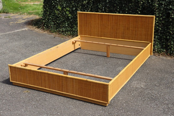 Image 1 of Double rattan bed signed Dal Vera Italy 1970