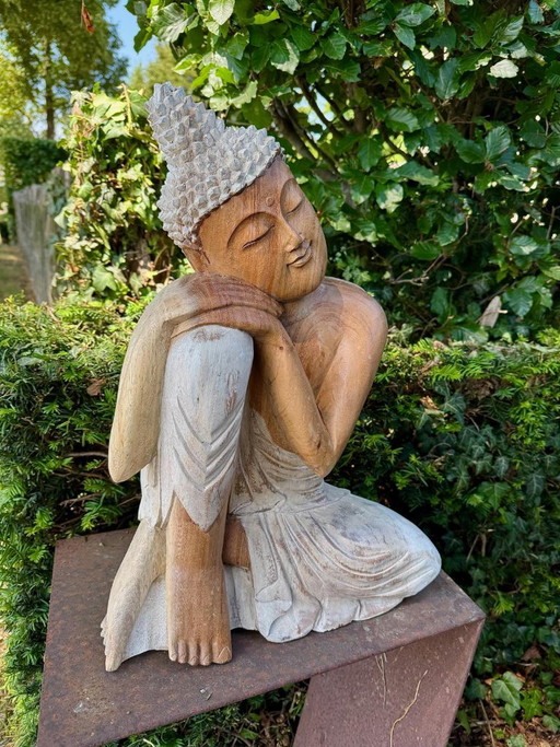 Bouddha en bois fait main – Statue apaisante – 53 cm – decoratieve objecten, Wood (photo 2 of 5)