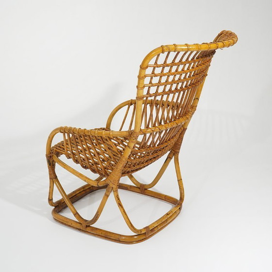 Fauteuil van rotan en gevlochten riet, jaren 60 – Rattan (photo 4 of 14)