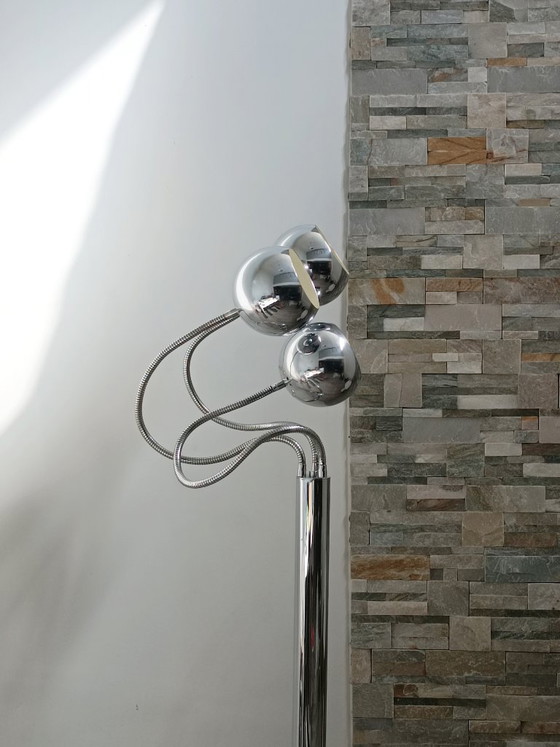 Lampada da terra Eyeballs di Goffredo Reggiani anni '70 – Lampade da terra, Metal, Chrome, Space Age (photo 6 of 17)
