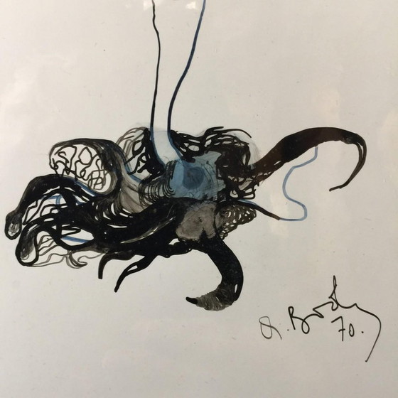 Anne Body, For Madam, It Will Be a Jellyfish, Oil on Paper, 1970s – Paintings & Drawings (photo 3 of 6)