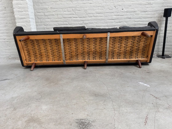 Vintage Zwart Leren Georg Thams Vierzits Design Bank – Vejen Pølstermøbelfabrik, 3-5 zitsbanken, Leather (photo 8 of 8)
