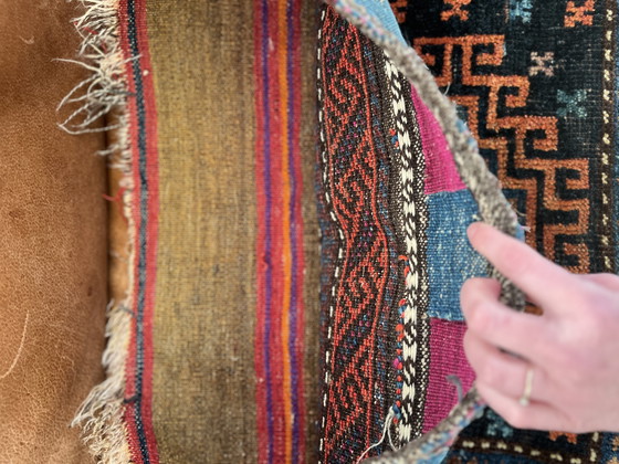 Image 1 of Antike Shahsavan-Kameltasche (Khorjin-Panel) – Wolle mit Jute-Rückseite – ca. 1890–1920