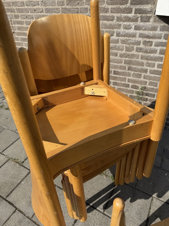 Image 1 of Partij van 30x vintage plywood stapelstoel ‘70