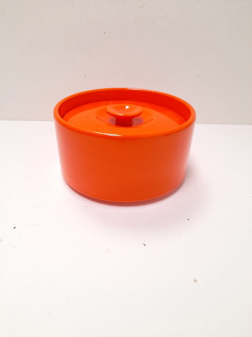 Pino Spagnolo orange ceramic box for Sicart – decoratieve objecten
