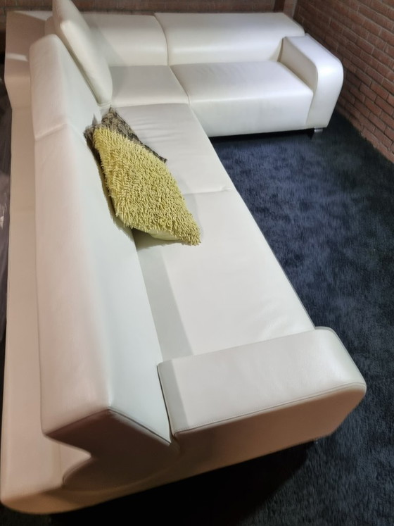 Designer Corner Sofa Leolux B-Flat (White Leather) Incl. Coffee Table – 3-5 seaters (photo 5 of 7)