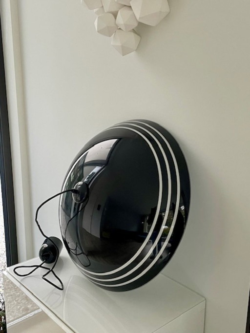 Schwarze Herda-Pendelleuchte – Plexiglas-Design aus den 1970er Jahren