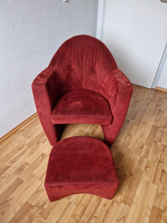 Image 1 of 2 fauteuils Leolux Carabas avec repose-pieds