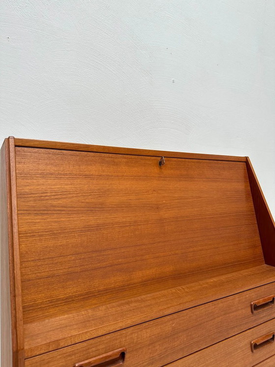 Secrétaire Vintage Danois Design Teck des Années 1960 par Dyrlund, Bureaux, Bois, Marron (photo 6 sur 13)