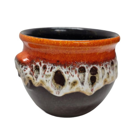 Image 1 of Vaso di fiori in lava arancione vintage