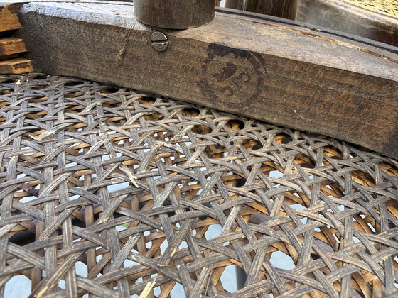 Image 1 of 8 vintage Thonet stijl bistro stoelen Romania webbing zitting