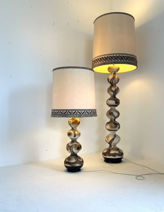 Image 1 of Lampada da terra a bolle di ceramica vintage, Kaiser Leuchte '60