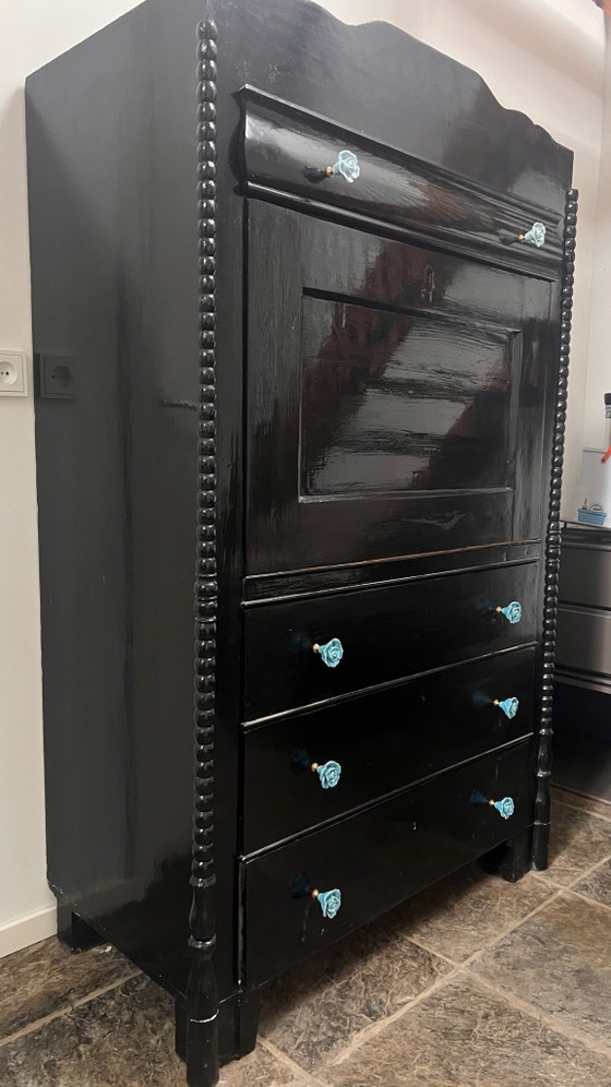 Brocante secretaire – Opbergkast, Keramiek, Hout (photo 10 of 11)