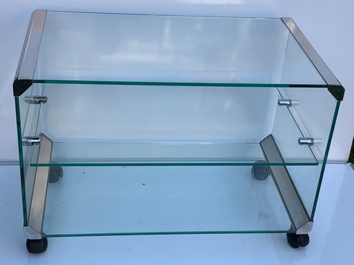 Vintage Servierwagen aus Glas Pierangelo Gallotti Gallotti & Radice 1970-1979