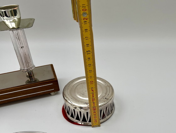 Image 1 of Mid-Century Tisch-Set – Kerzenleuchter, Servierschale & Flaschenhalter